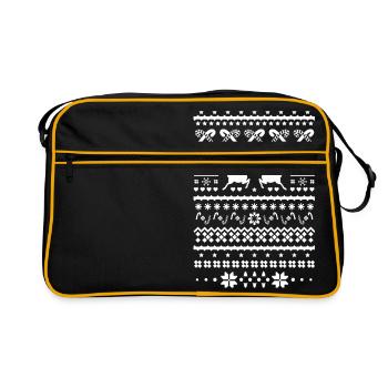 rennes de noël - Sac Retro - noir/or - Devant