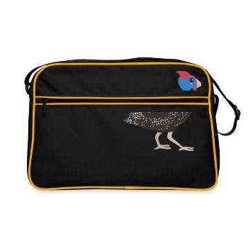 Perlhuhn - Retro Tasche - Schwarz/Gold - Vorne