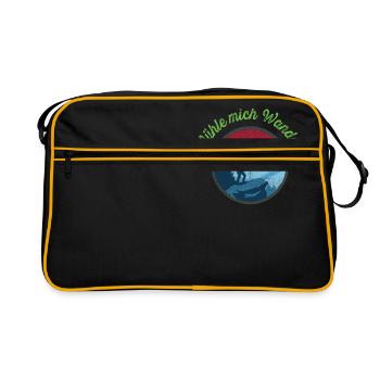 Ich fühle mich Wanderful - Retro Tasche - Schwarz/Gold - Vorne