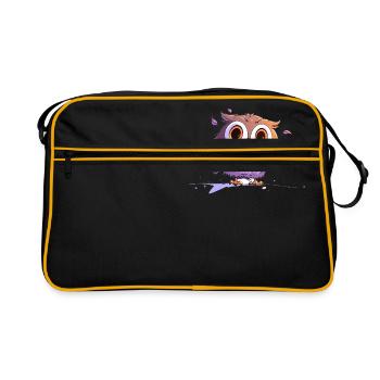 Hibou surpris - Sac Retro - noir/or - Devant