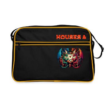 Houses & Humans, funny, RPG - Retro Bag - black/gold - Front