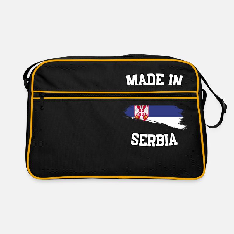 Made in Serbia - Retro Tasche - Schwarz/Gold