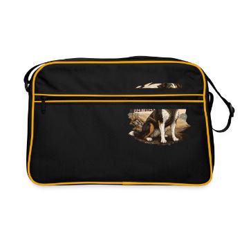 Canicross Adventurer Shirt - Retro Tasche - Schwarz/Gold - Vorne