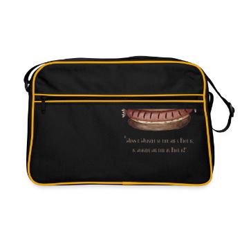 Wuaschtweisheit - Retro Tasche - Schwarz/Gold - Vorne
