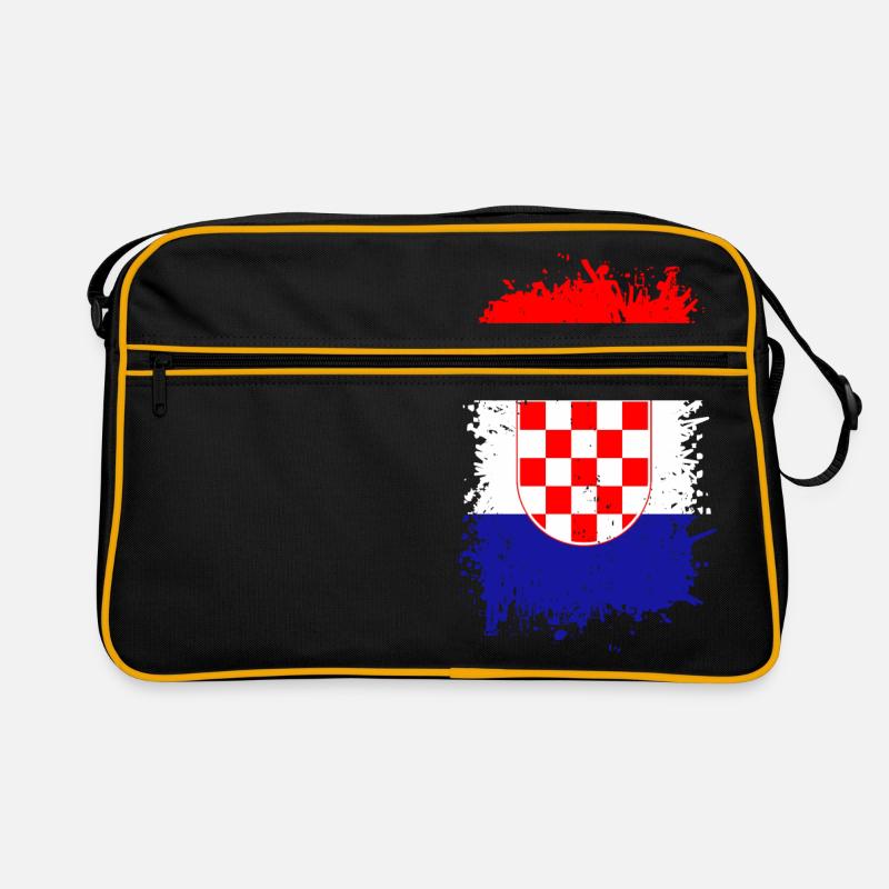 Kroatien - Retro Tasche - Schwarz/Gold