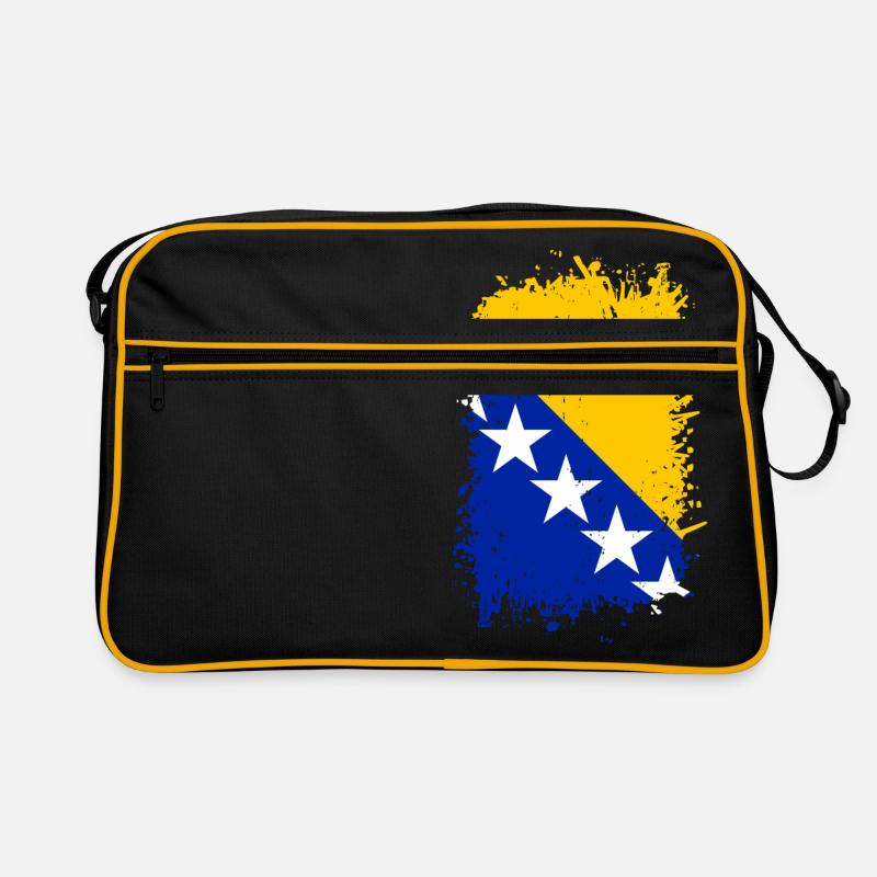 Bosnien - Retro Tasche - Schwarz/Gold