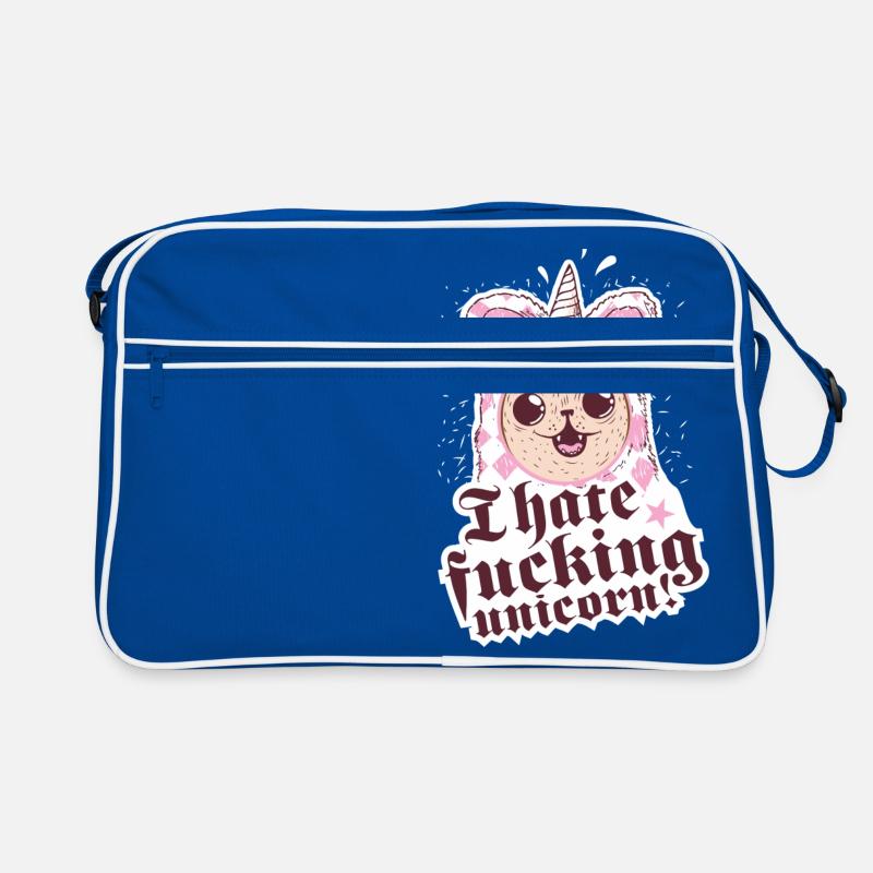 Hund im Einhornkostüm Retro Tasche