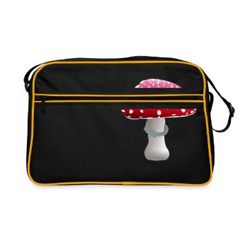fly agaric - Retro Bag - black/gold - Front