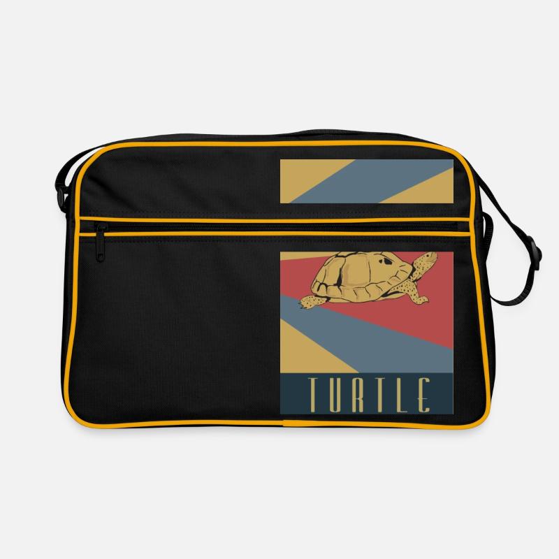 Tortoise Retro Tortoise turtle - Retro Bag - black/gold