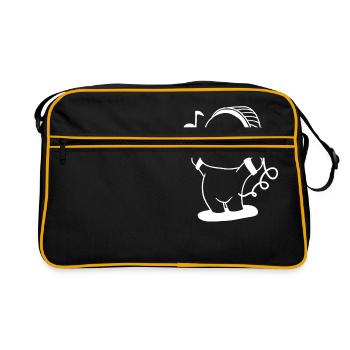 Casque Musique Funny Happy Little Man Tune Gift - Sac Retro - noir/or - Devant