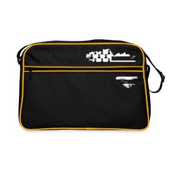 carte Bretagne drapeau Breizh - Sac Retro - noir/or - Devant