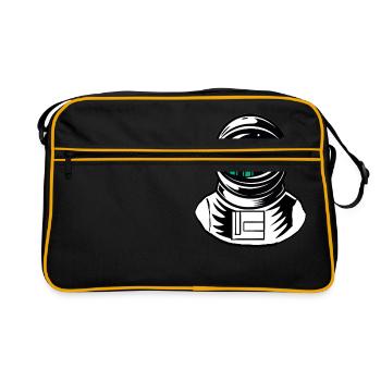 Alien Auserirdische Ufo Gray Marsianer Geschenk - Retro Tasche - Schwarz/Gold - Vorne