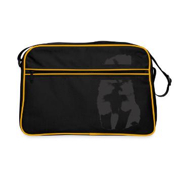 Border Collie Welpe - Sac Retro - noir/or - Devant