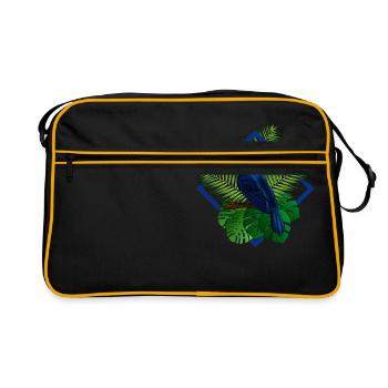 Toucan Tucan tropisches Vogel-cooles Dschungel-Tiergeschenk - Retro Tasche - Schwarz/Gold - Vorne