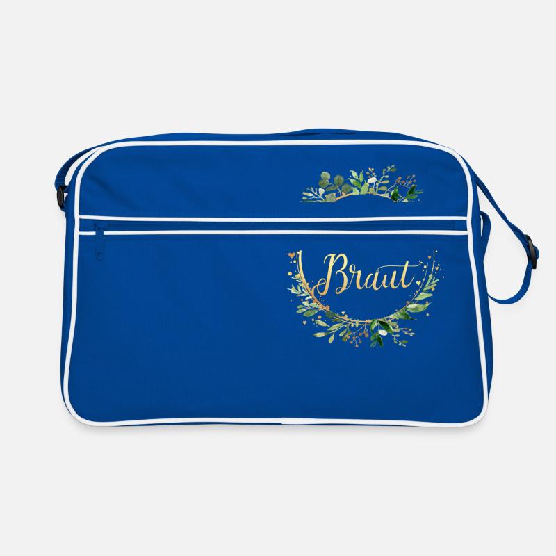 (leaf_frame_round_green_gold_team_braut) Retro Tasche