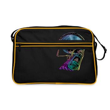 Mexikanisches Skelett Latein Latinos Cholos Mexiko Geschenk - Retro Tasche - Schwarz/Gold - Vorne