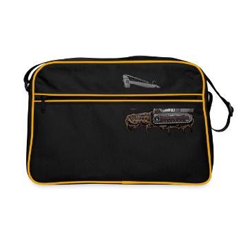 Bagger Power Shovel Kleinkind Digger Boys Geschenk - Retro Tasche - Schwarz/Gold - Vorne