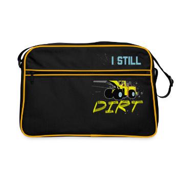 Bagger Power Shovel Kleinkind Digger Boys Geschenk - Retro Tasche - Schwarz/Gold - Vorne