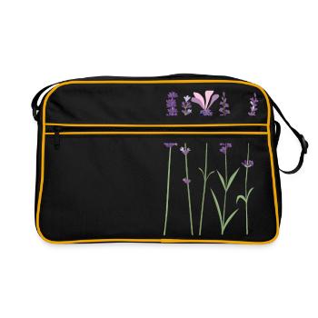 Lavande Violet Violet Provence Lavande Botanique - Sac Retro - noir/or - Devant