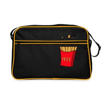 Pommes frittes - Retro Tasche - Schwarz/Gold - Vorne