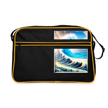 Perfect Wave #002f - Retro Tasche - Schwarz/Gold - Vorne