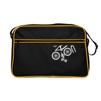 Fixie Bicycle Craftsman Design - Retro Bag - black/gold - Front