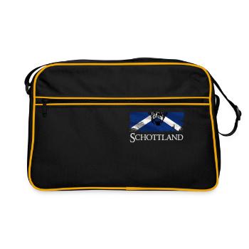 Scottish Flag Scotland Retro Cattle Banner - Retro Bag - black/gold - Front