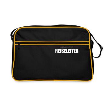 Reiseleiter Tour Guide Arbeit Reisegruppe Motiv - Retro Tasche - Schwarz/Gold - Vorne