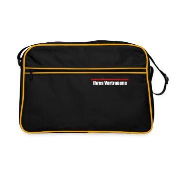 Reiseleiter Tour Guide Arbeit Reisegruppe Motiv - Retro Tasche - Schwarz/Gold - Vorne