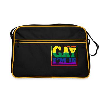 Sounds Gay I m in - Retro Tasche - Schwarz/Gold - Vorne