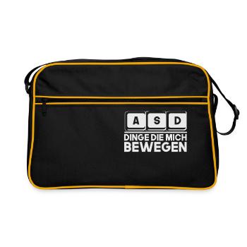 PC Master Race Gaming WASD Tastatur Streamer - Retro Tasche - Schwarz/Gold - Vorne