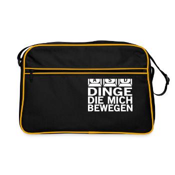PC Master Race Gaming WASD Keyboard Gaming Slogan - Retro Tasche - Schwarz/Gold - Vorne