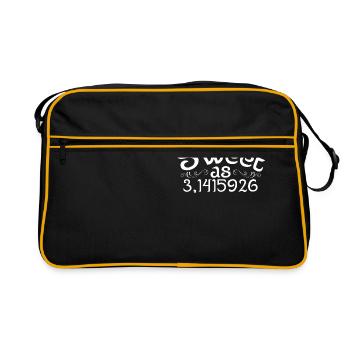 Sweet As Cake 3rd 1415926 Funny Math Science Geek - Retro Bag - black/gold - Front