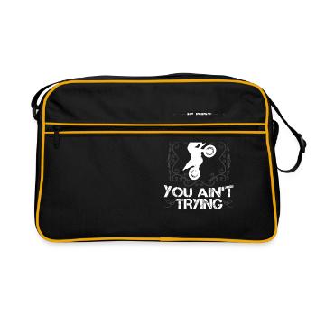 Vintage, Wenn Dreck Nicht Flieg - Retro Tasche - Schwarz/Gold - Vorne