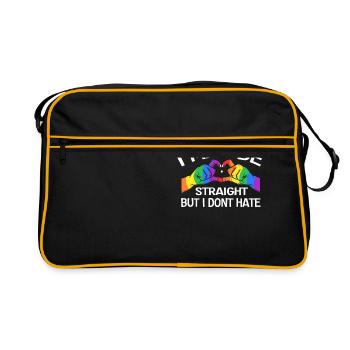 Ich Mag Hetero Sein, Aber Ich Hasse LGBTQ Gay - Retro Tasche - Schwarz/Gold - Vorne