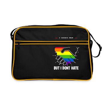 Ich Mag Hetero Sein, Aber Ich Hasse LGBTQ Gay - Retro Tasche - Schwarz/Gold - Vorne
