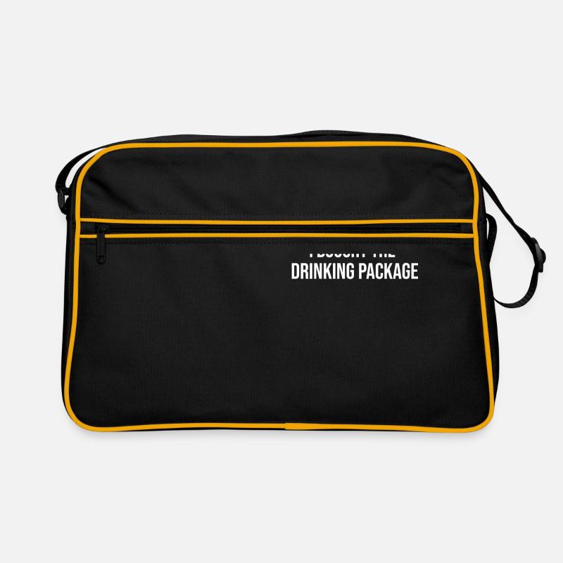 Warning I Bought The Drinking Package Funny Retro Bag