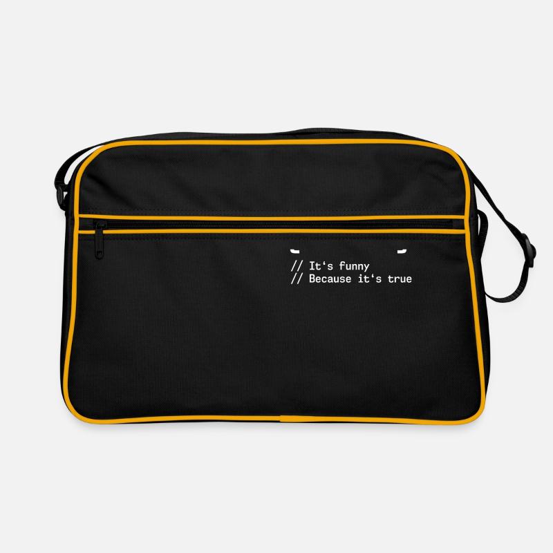 False It's Funny Because It's True Programmierer - Retro Tasche - Schwarz/Gold