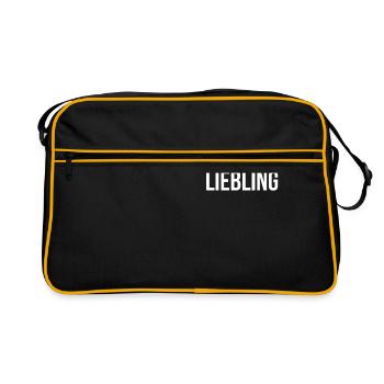 Mamas Liebling Lustige Geschwister Bruder - Retro Tasche - Schwarz/Gold - Vorne