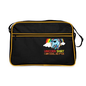 Funny Sarcastic Unicorn Confidence - Retro Bag - black/gold - Front