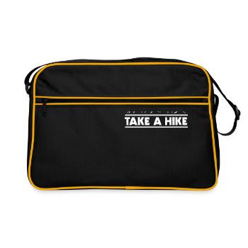 Machen Sie Eine Wanderung Lustiger Berg - Retro Tasche - Schwarz/Gold - Vorne
