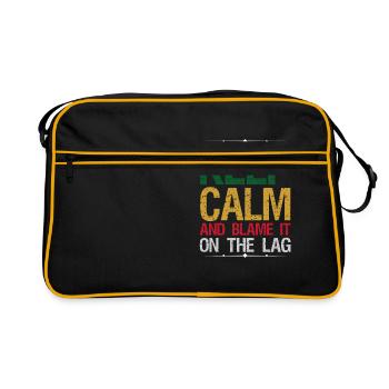 Stay Calm And Blame The Lag Funny Gaming - Retro Bag - black/gold - Front