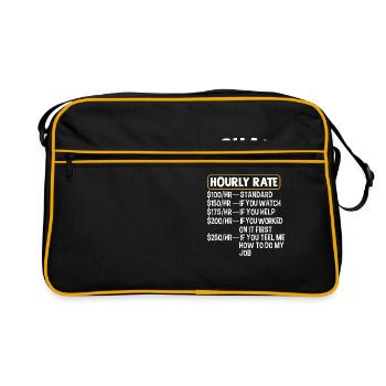 Mechanic hour rate Labour Engineer Auto - Retro Bag - black/gold - Front