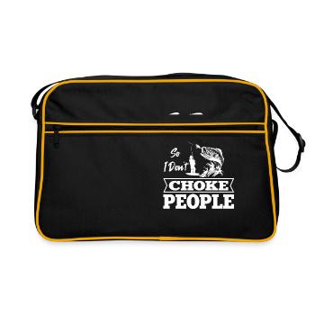 Je pêche pour ne pas diriger des gens qui - Sac Retro - noir/or - Devant