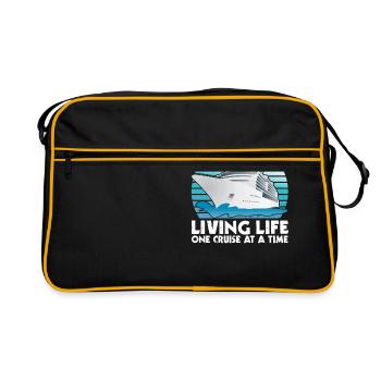 Live Live One Cruise Zu Einem Zeitschiff - Retro Tasche - Schwarz/Gold - Vorne