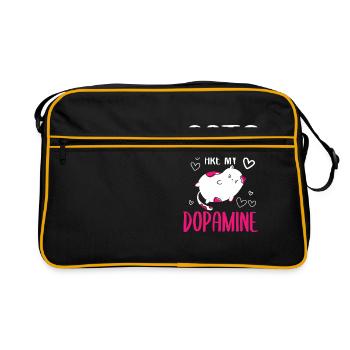 Les chats mignons sont ma femme de chat folle de dopamine - Sac Retro - noir/or - Devant