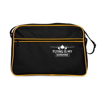 Flying is my dopamine airplane pilot - Retro Bag - black/gold - Front
