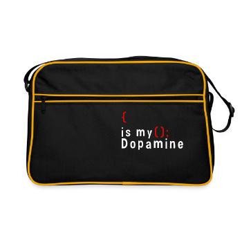 Lustige Codierung Ist Mein Dopamin -Coder - Retro Tasche - Schwarz/Gold - Vorne