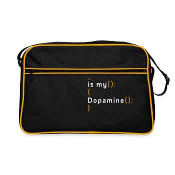 Lustige Codierung Ist Mein Dopamin -Coder - Retro Tasche - Schwarz/Gold - Vorne
