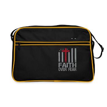 Faith About Fear American Pride Religious - Retro Bag - black/gold - Front